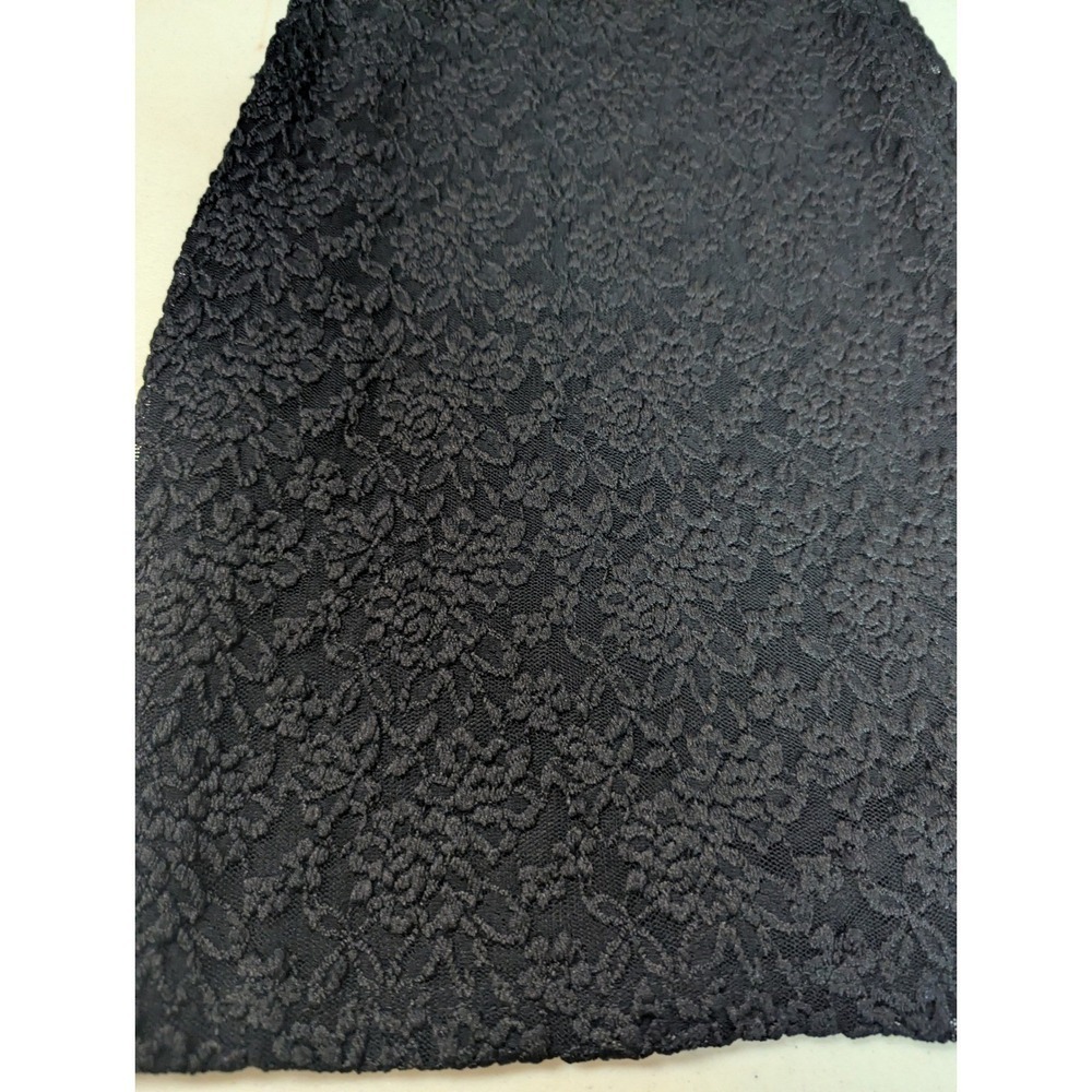 Vintage Soprano Black Floral Lace Mini Dress S Puffed Sleeve Coquette Y2K Grunge - Picture 9 of 11